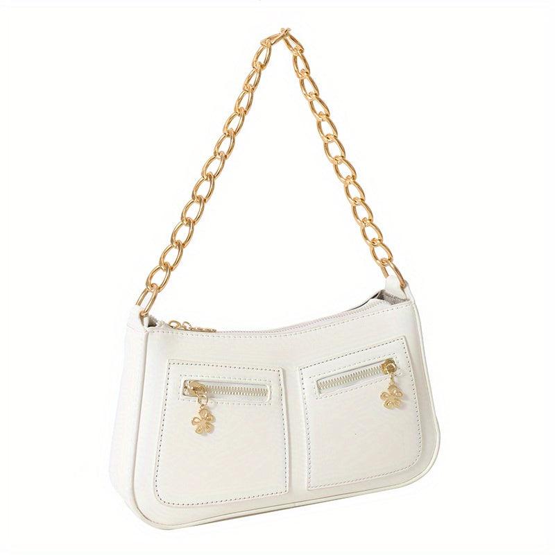 Minimalist Baguette Bag Chain Shoulder Purse Handbag
