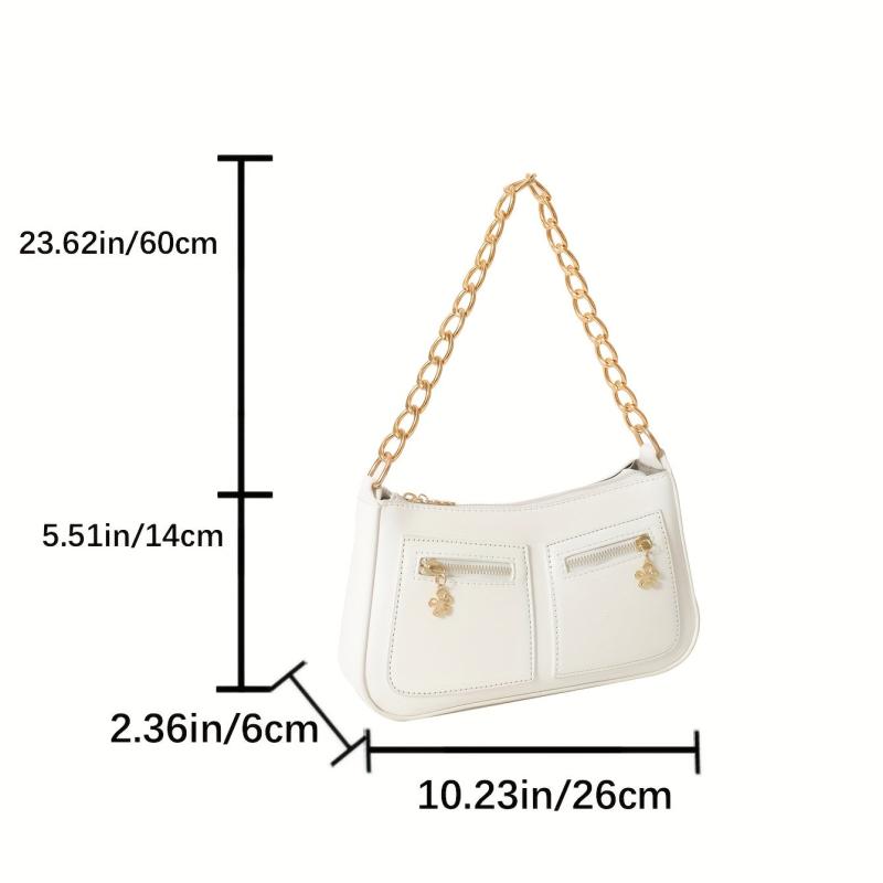 Minimalist Baguette Bag Chain Shoulder Purse Handbag