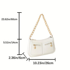 Minimalist Baguette Bag Chain Shoulder Purse Handbag