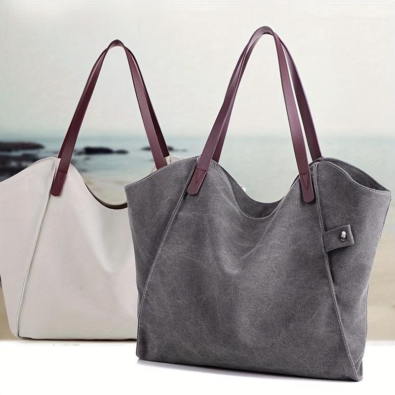 Vintage Canvas Tote Bag Thickened Travel Shoulder Bag Large Capacity