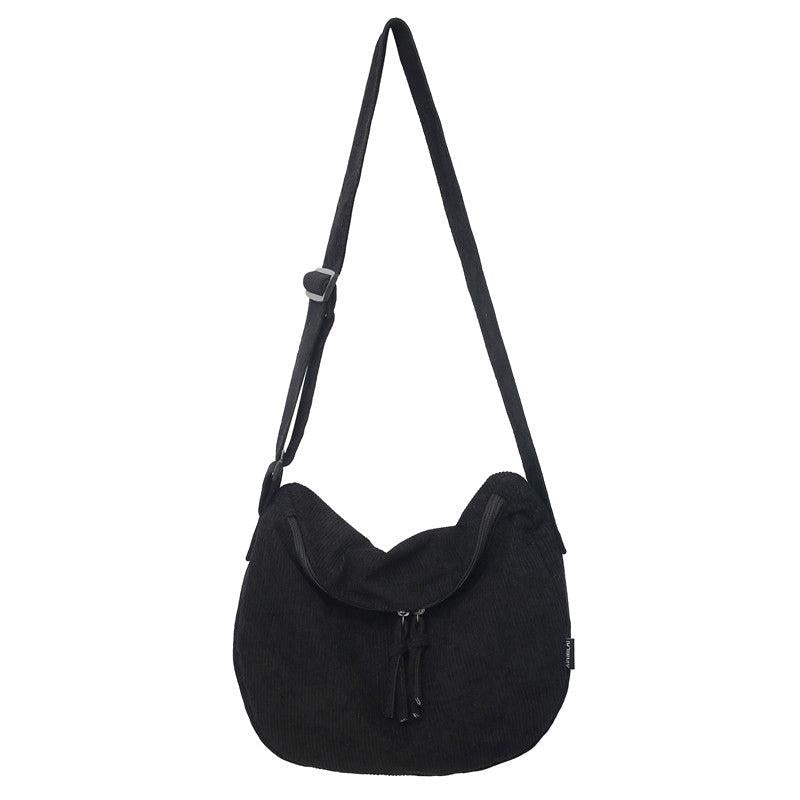 Women's Corduroy Hobo Crossbody Bag Solid Zipper Shoulder Bag