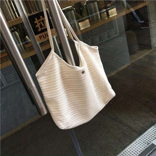Minimalist Mesh Hobo Bag Large Capacity Shoulder Tote Bag