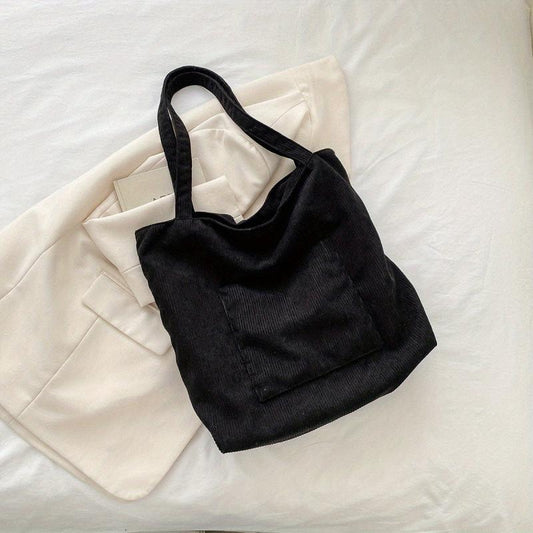 Vintage Corduroy Toe Bag Large Capacity Hobo Handbag