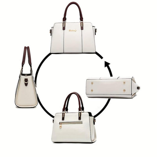 Letter Decor Crossbody Bag Contrast Satchel Purses