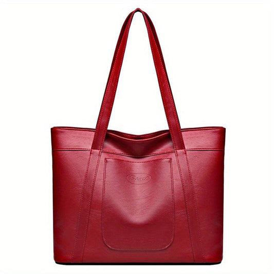 Large Capacity PU Leather Shoulder Tote Bag