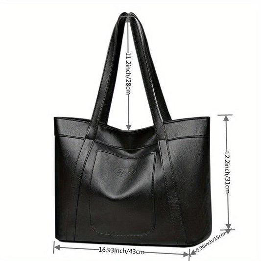 Large Capacity PU Leather Shoulder Tote Bag