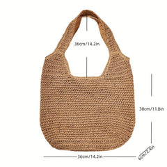 Boho Straw Beach Bag Large Capacity Tote