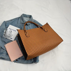 Vintage Geometric Print Large Capacity Tote Bag