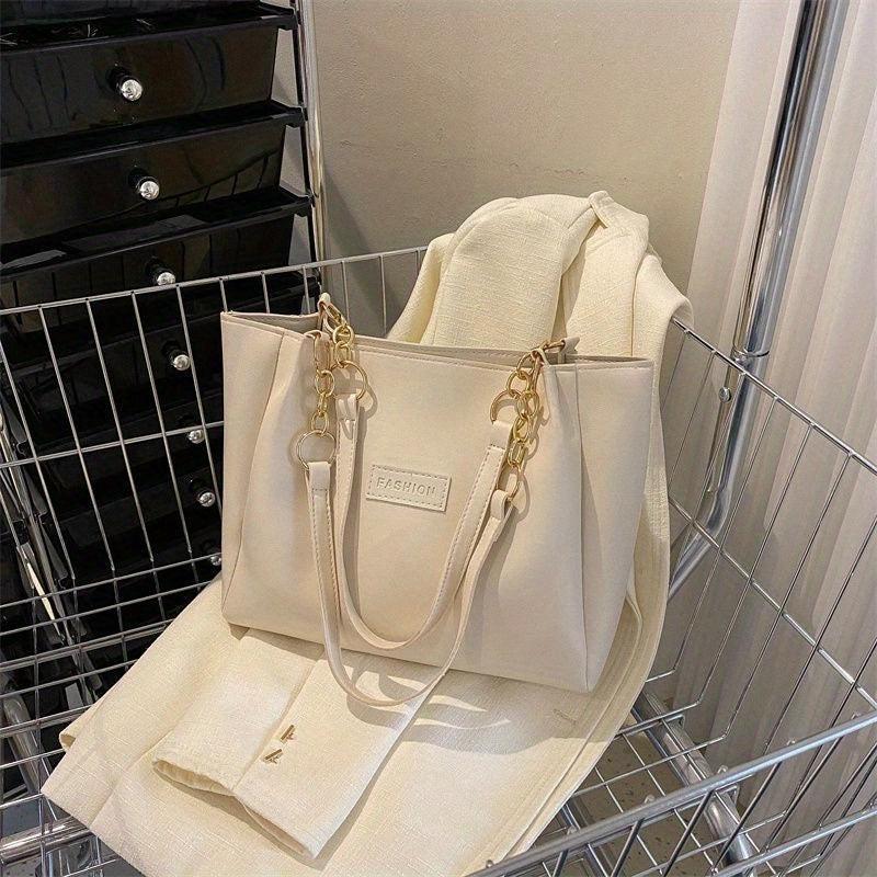 Women's PU Leather Tote Shoulder Bag with Bear Pendant