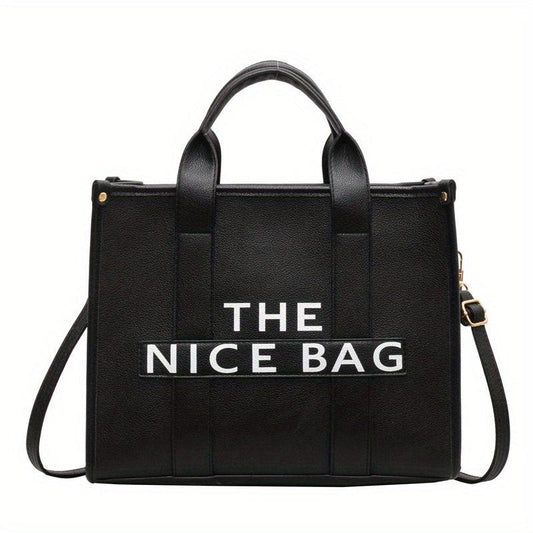 Letter Print Crossbody Bag Top Handle Satchel Purse