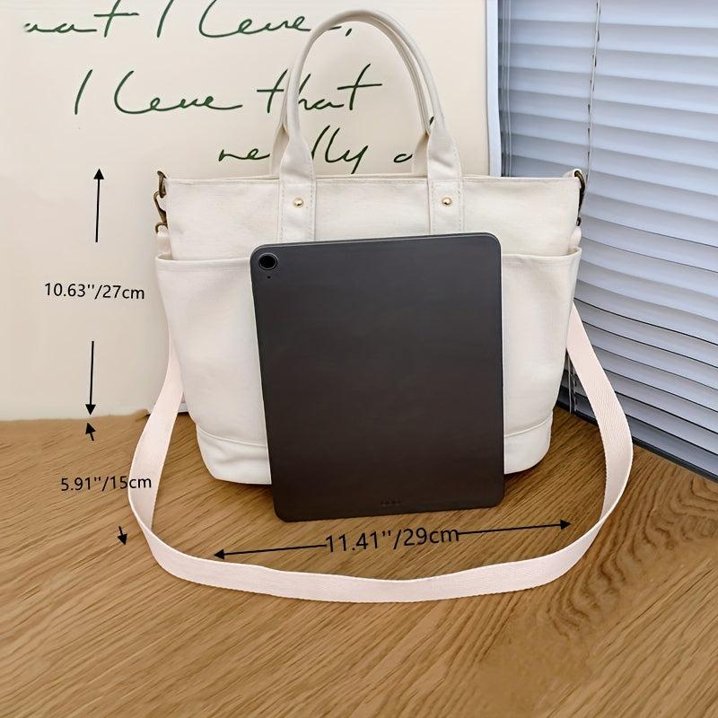 Minimalist Canvas Tote Bag Large Capacity Crossbody Bag Handbag