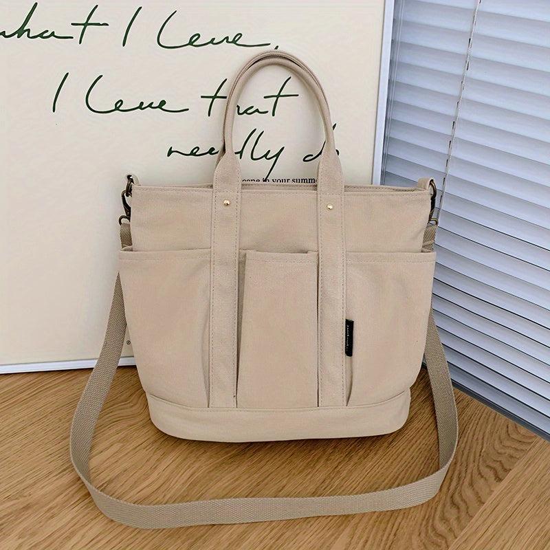 Minimalist Canvas Tote Bag Large Capacity Crossbody Bag Handbag