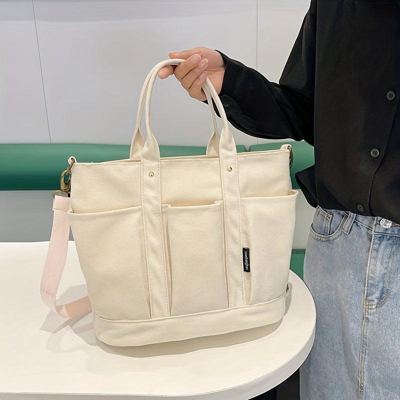 Minimalist Canvas Tote Bag Large Capacity Crossbody Bag Handbag