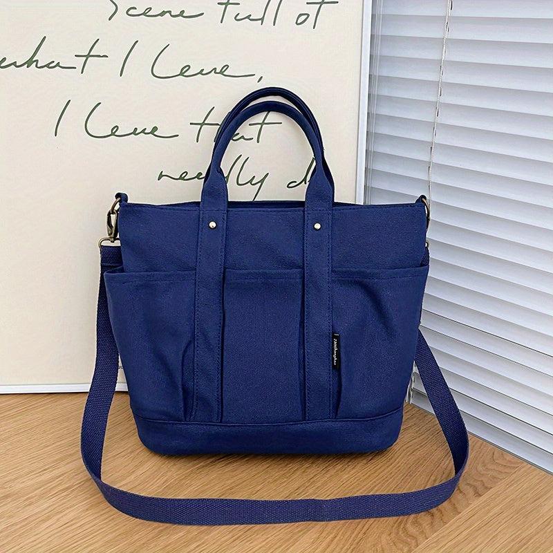 Minimalist Canvas Tote Bag Large Capacity Crossbody Bag Handbag