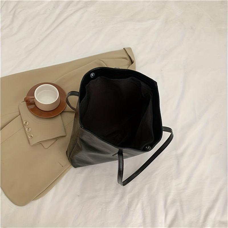Vegan Leather Tote Bag Women's Shoulder Handbag Lightweight