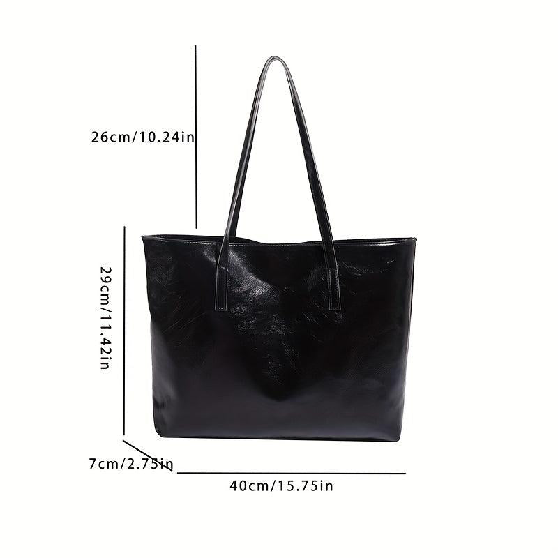 Vegan Leather Tote Bag Women's Shoulder Handbag Lightweight