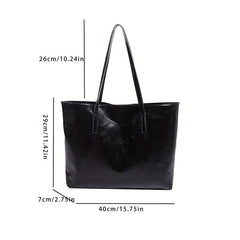 Vegan Leather Tote Bag Women's Shoulder Handbag Lightweight