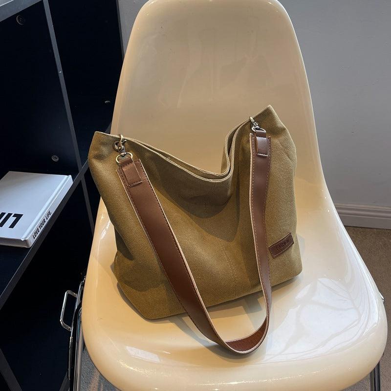 Casual Large Capacity Shoulder Bag Lightweight Colorblock Storage Handbag