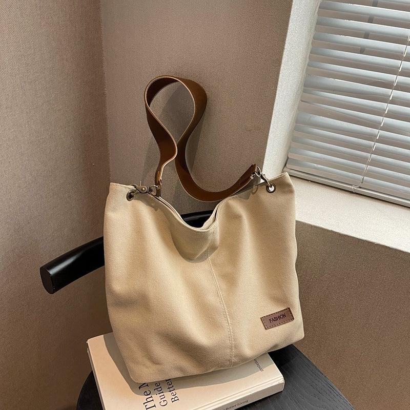 Casual Large Capacity Shoulder Bag Lightweight Colorblock Storage Handbag