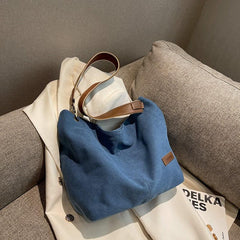 Casual Large Capacity Shoulder Bag Lightweight Colorblock Storage Handbag