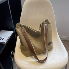 Casual Large Capacity Shoulder Bag Lightweight Colorblock Storage Handbag