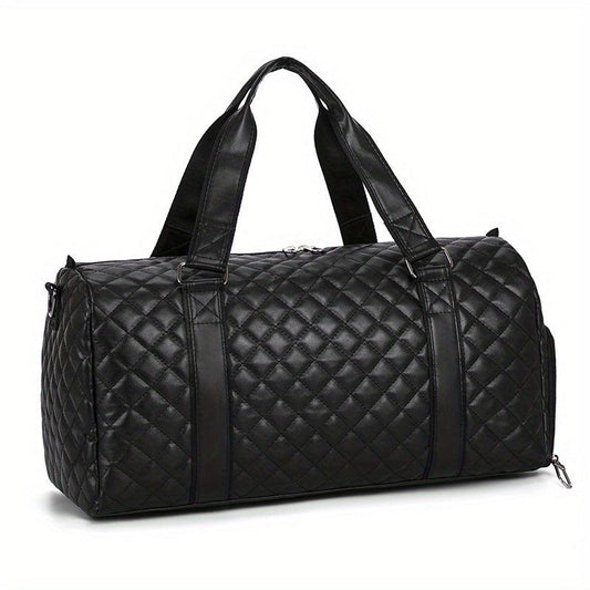 Quilted Detail Sports Handbag Storage Bag Solid Duffle Bag
