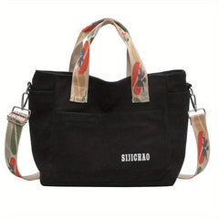 Vintage Canvas Crossbody Bag Retro Large Capacity Tote Women's Handbag