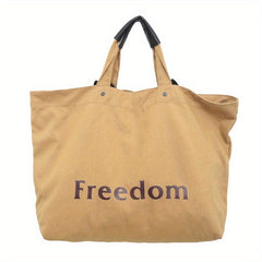 Vintage Letter Graphic Tote Bag Canvas Shoulder Bag Women's Handbag