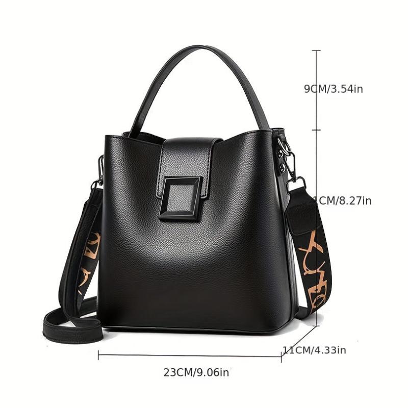 PU Leather Shoulder Bag Large Capacity Zipper Tote Handbag