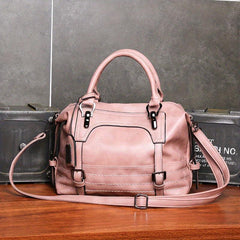 Vintage Top Handle Boston Bag Retro Crossbody Bag Women's Grunge Handbag