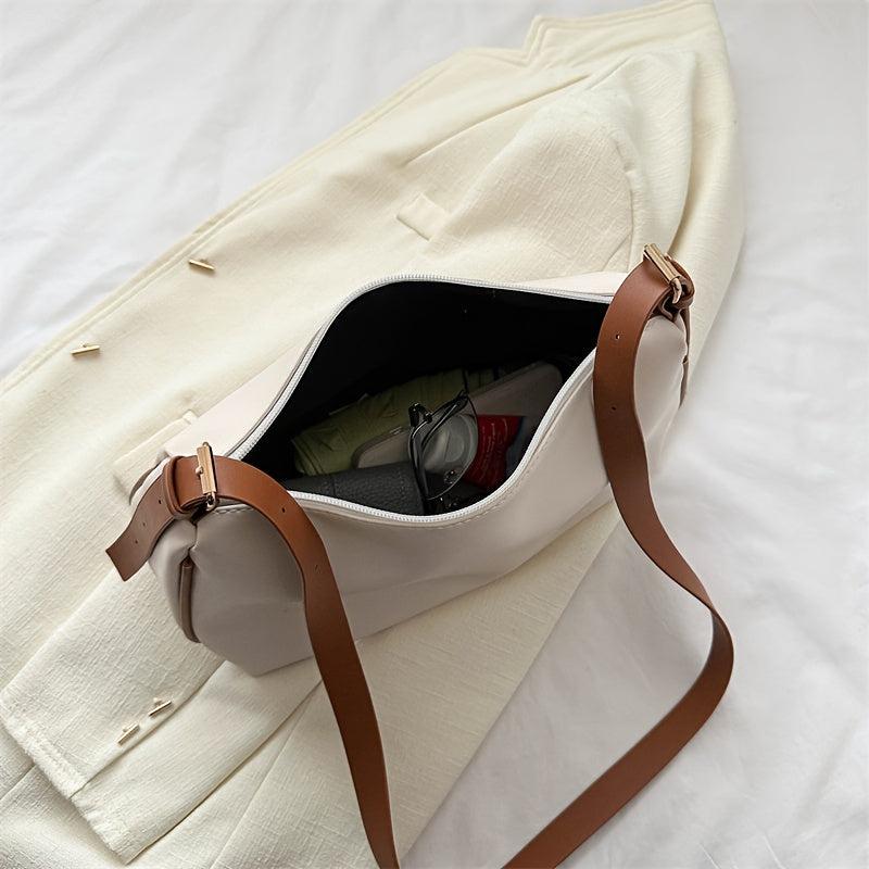 Colorblock Shoulder Bag All Match Zipper Underarm Bag