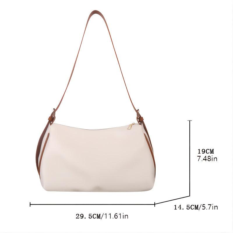 Colorblock Shoulder Bag All Match Zipper Underarm Bag