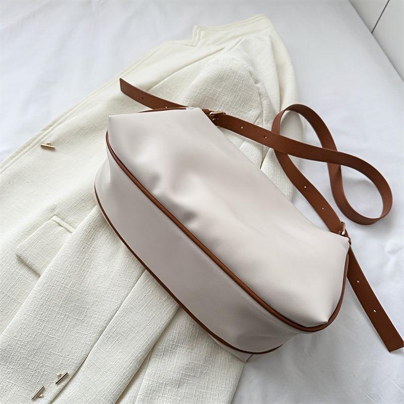 Colorblock Shoulder Bag All Match Zipper Underarm Bag