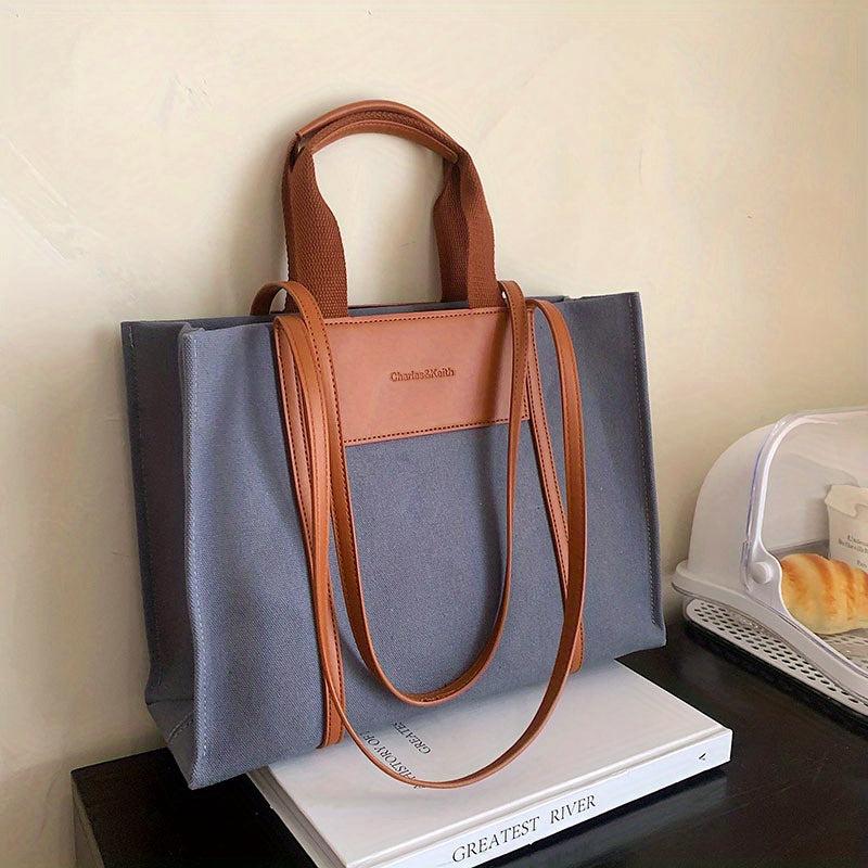 Large Capacity Canvas Tote Bag Lightweight Shoulder Bag