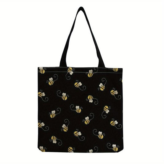 Bee Print Shoulder Bag Large Capacity Tote Bag Women's Handbag