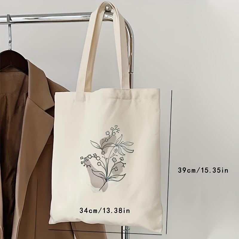Floral Print Tote Handbag Lightweight Large Capacity Shoulder Bag