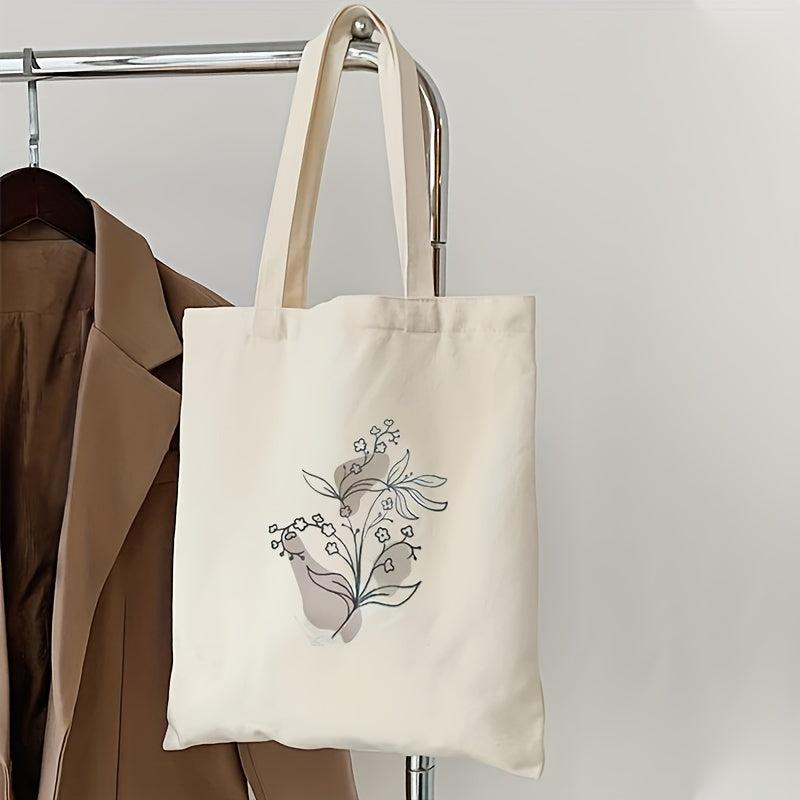 Floral Print Tote Handbag Lightweight Large Capacity Shoulder Bag