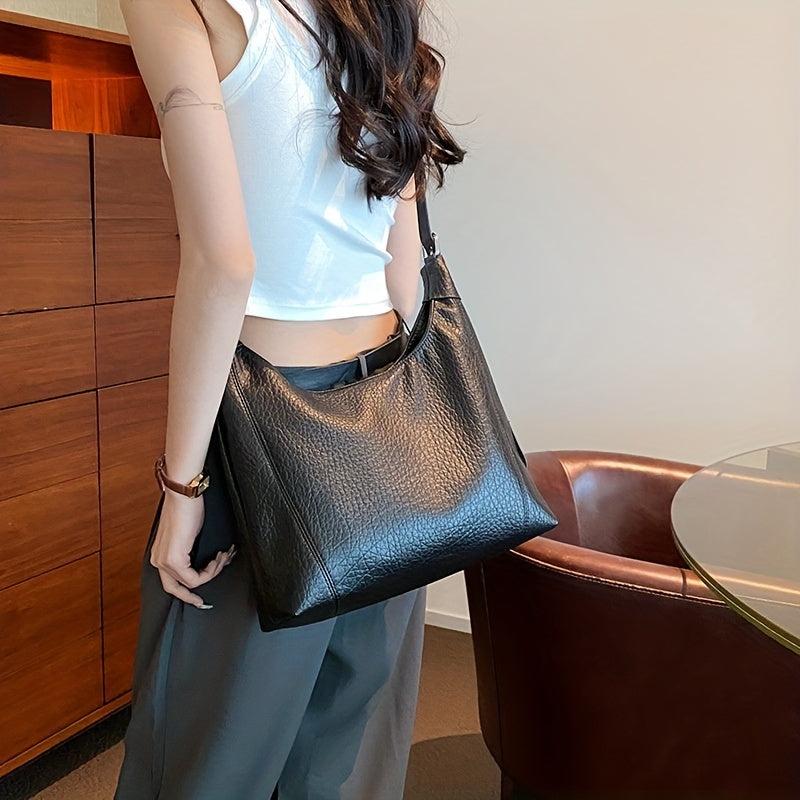 Solid Hobo Bag Large Shoulder Tote All Match