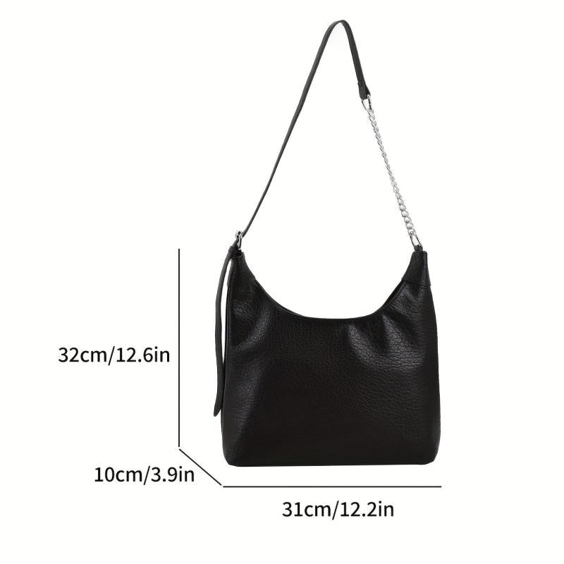 Solid Hobo Bag Large Shoulder Tote All Match