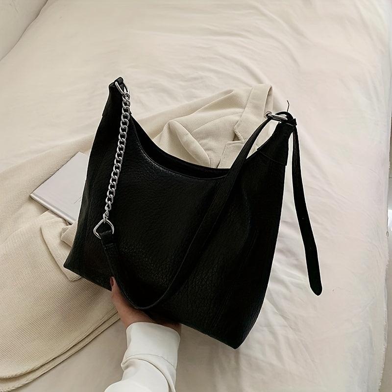 Solid Hobo Bag Large Shoulder Tote All Match