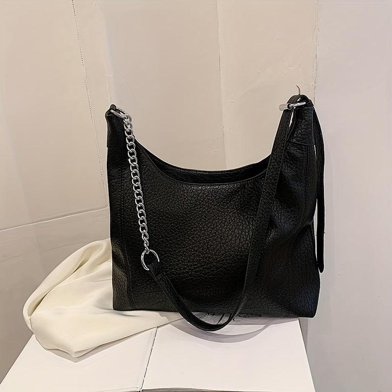 Solid Hobo Bag Large Shoulder Tote All Match