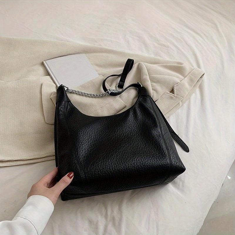 Solid Hobo Bag Large Shoulder Tote All Match