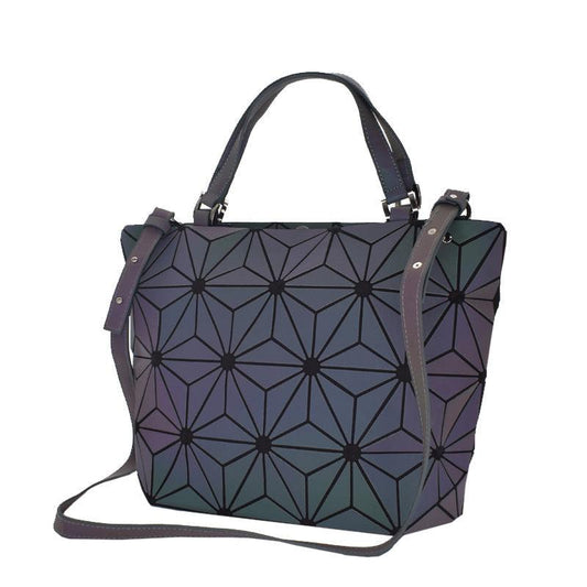 Geometric Pattern Tote Bag Luminous Shoulder Handbag