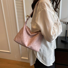 Minimalist Solid Shoulder Bag Zipper Bag Niche Women's Bag