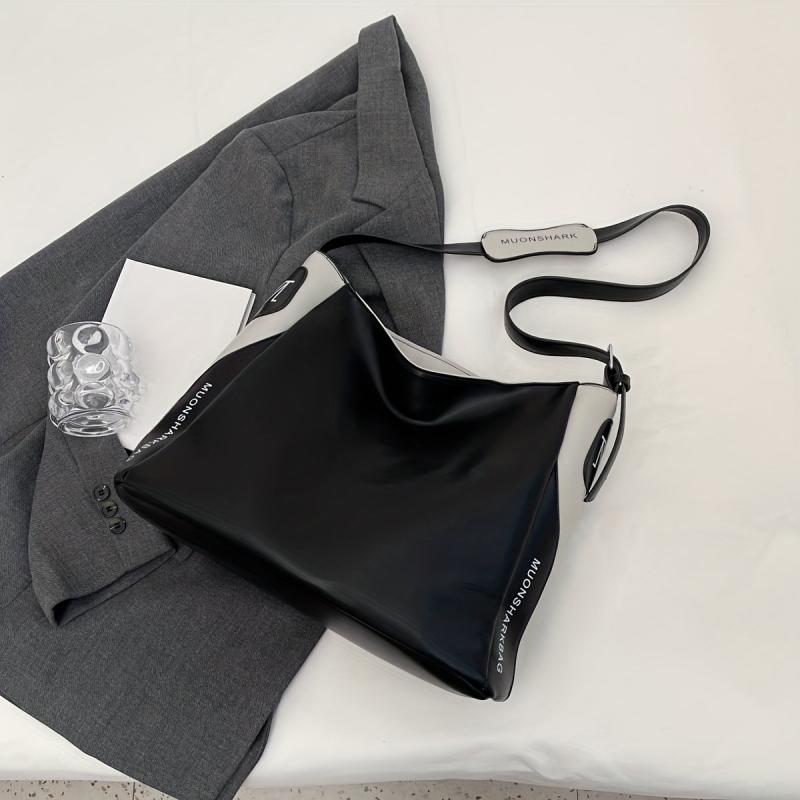 Large Capacity Tote Bag PU Leather Shoulder Bag