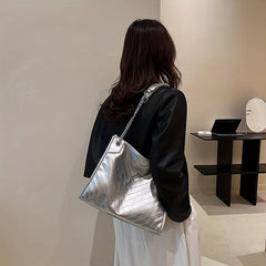 Solid Quilted Square Bag All Match Shoulder Chain Bag