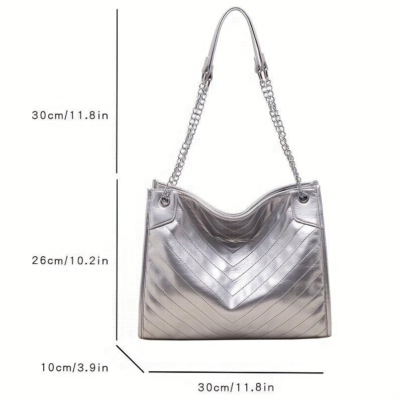 Solid Quilted Square Bag All Match Shoulder Chain Bag
