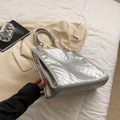 Solid Quilted Square Bag All Match Shoulder Chain Bag