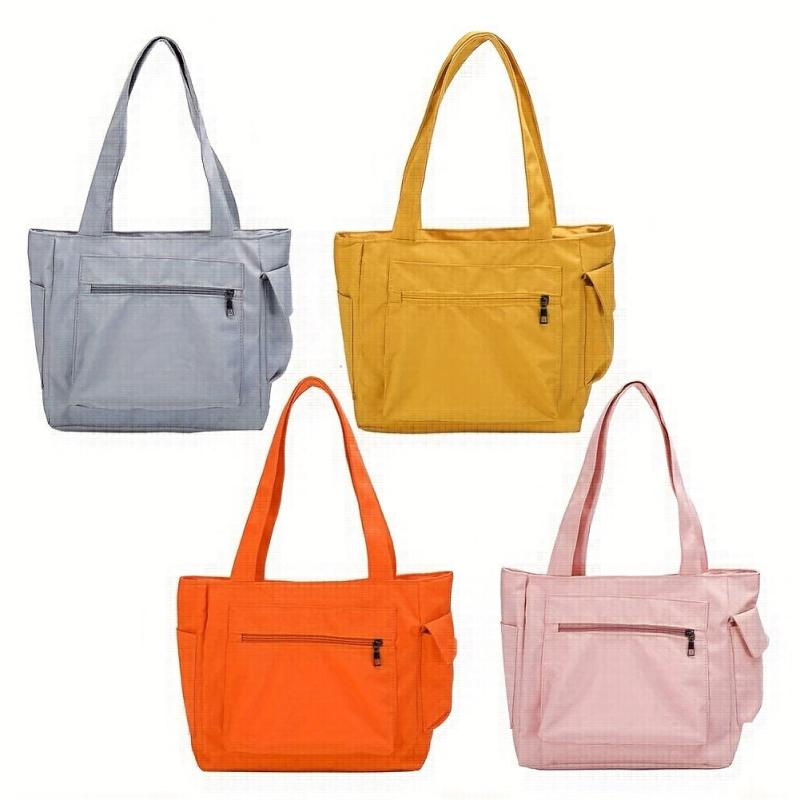 Large Capacity Nylon Shoulder Bag Zipper Tote Bag