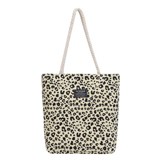 Fashion Shoulder Bag Leopard Print Zipper Handbag Casual